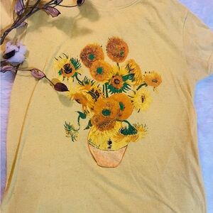 Yellow Van Gogh Sunflower Graphic T-Shirt